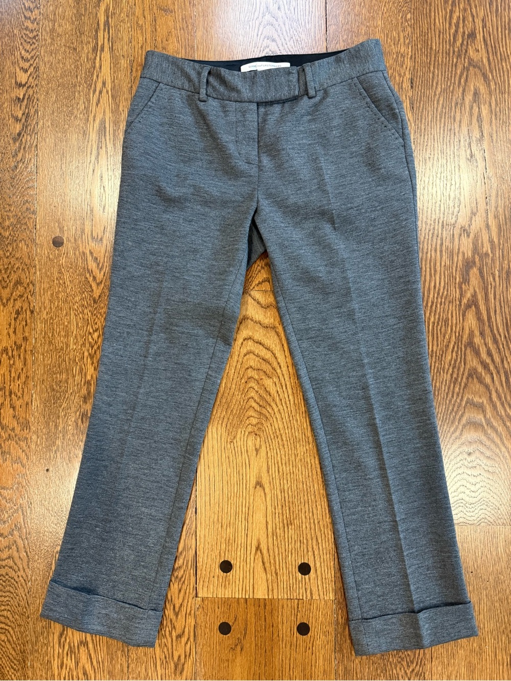 DVF Diane von Furstenberg Gray Wool Blend Cropped Pants Size 2
